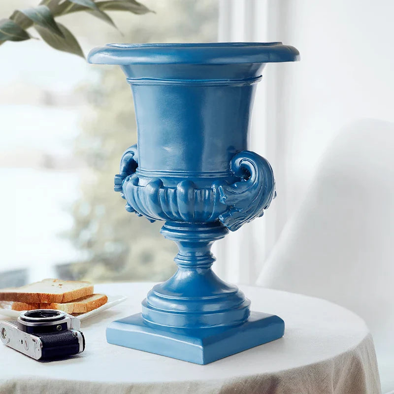 Afralia™ Resin Roman Column Flower Pot Vase for Home Garden Office Decor