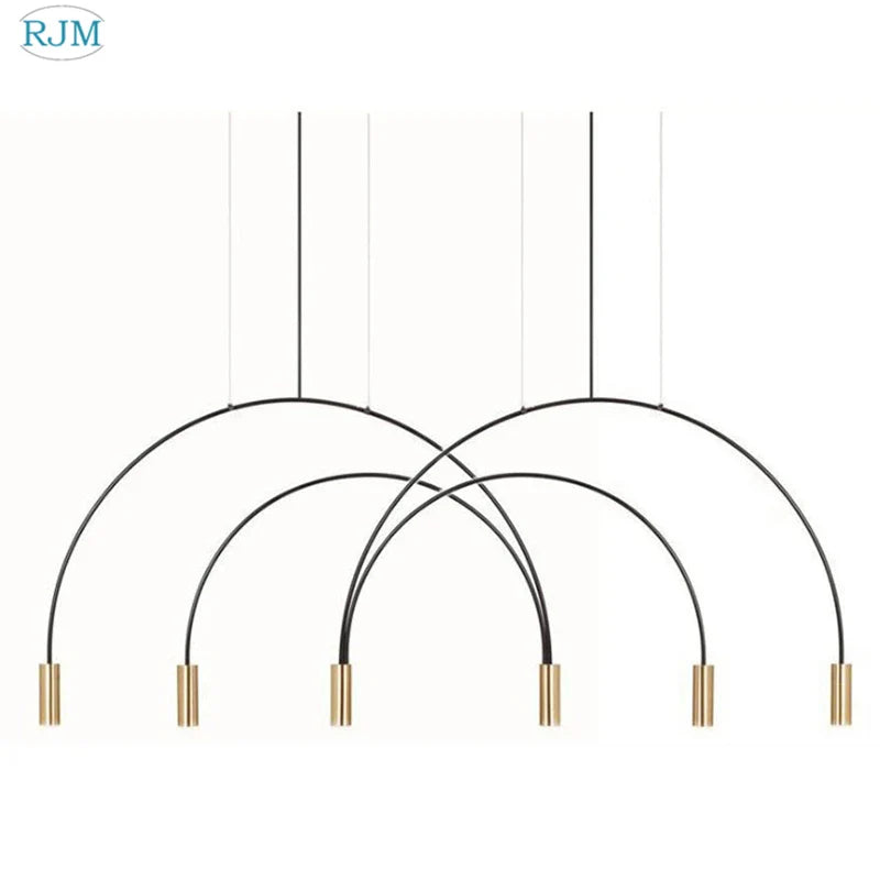 Afralia™ Postmodern Arch Chandelier for Restaurant Living Room Bedroom Cafe Study Lighting