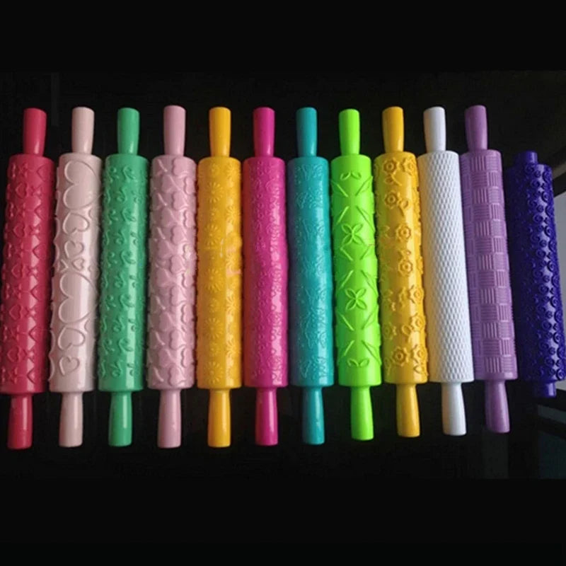 Afralia™ Non-Stick Plastic Rolling Pin for Cake Fondant & Cookie Decoration