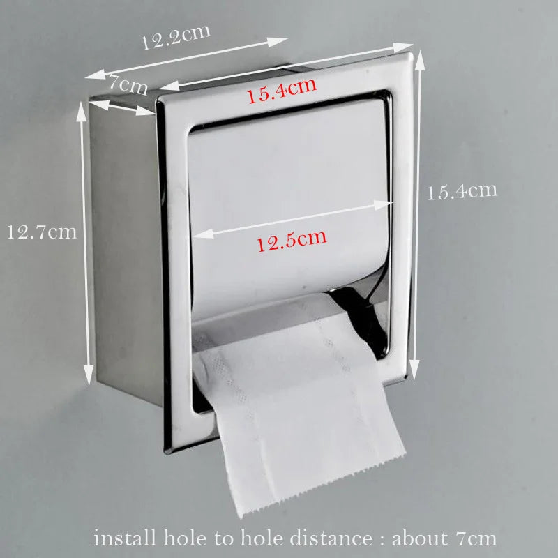 Afralia™ Wall Mount Toilet Paper Holder with Concealed Box and Cover