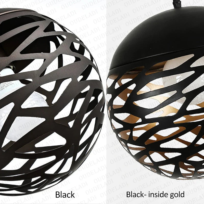 Afralia™ Round Ball Chandelier: Vintage Nordic Loft Pendant Light for Home Decor