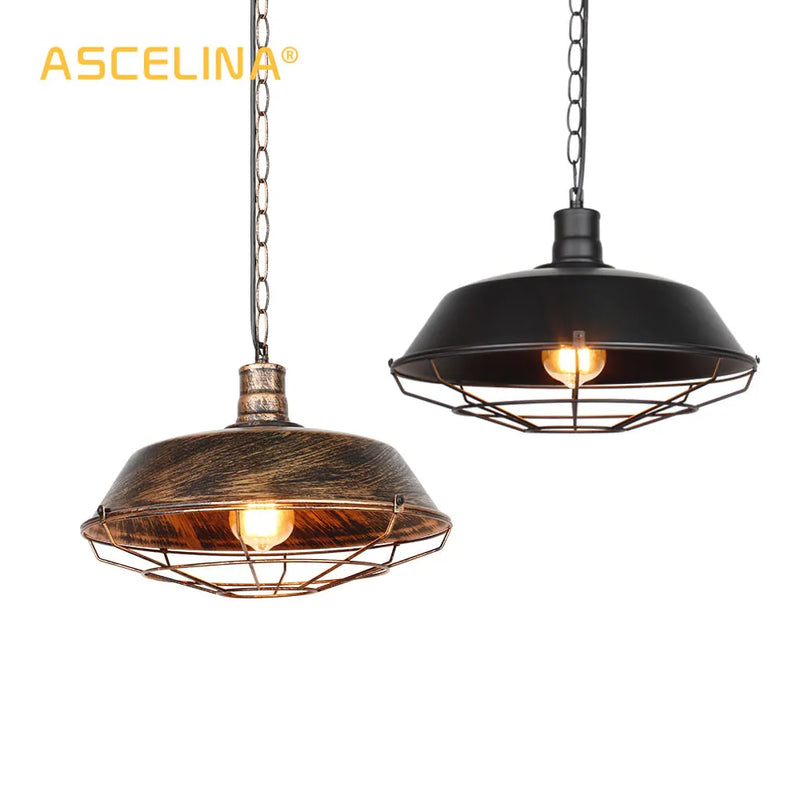 Afralia™ Retro Industrial Pendant Light Vintage Loft Hanging Lamp Home Lighting Fixtures