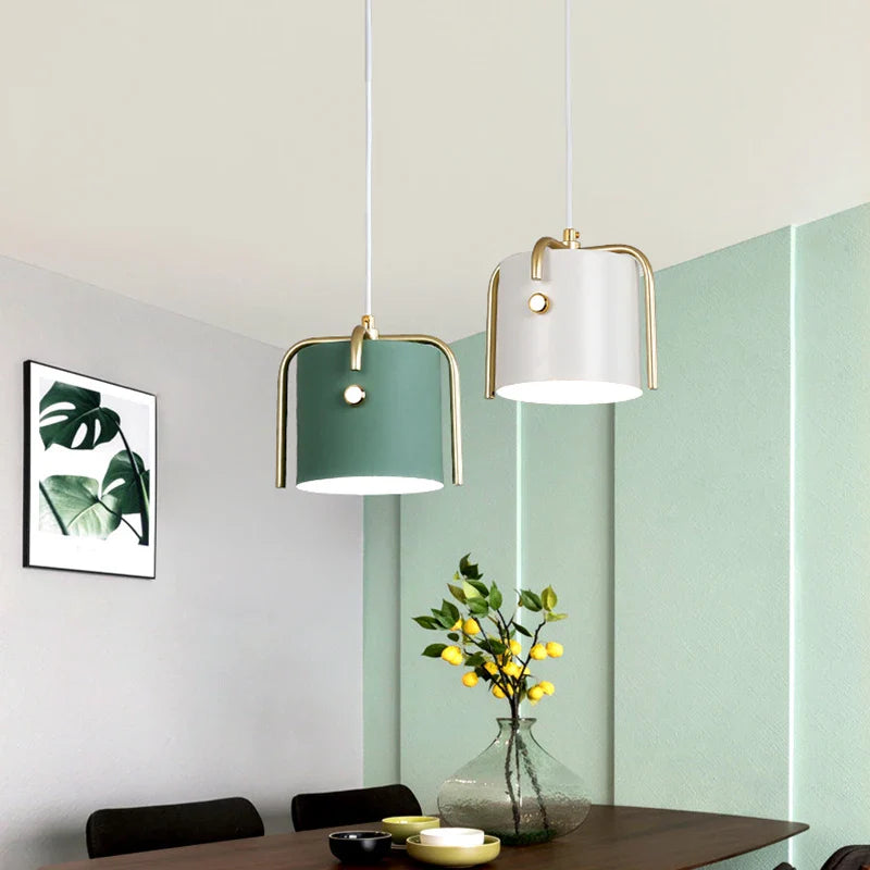 Nordic Wood Pendant Lights by Afralia™ - LED Hang Lamp with Colorful Aluminum Fixture
