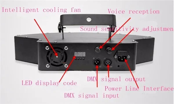 Afralia™ LED Eight-Beam RGBW Laser DJ Disco Light - High Brightness Scanner Beam Bar