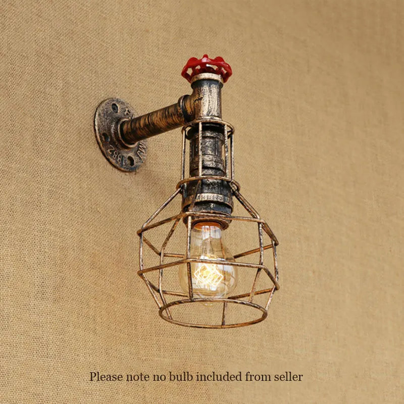 Afralia™ Retro Loft Iron Wall Lamps for Bedroom Study Stair Bar Club Restaurant