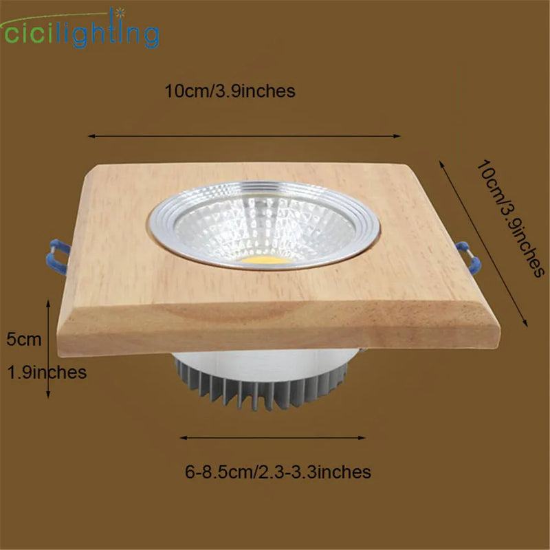 Afralia™ Solid Wood LED Downlight 3W 5W Recessed Spotlights, Modern Industrial Ceiling Lamp