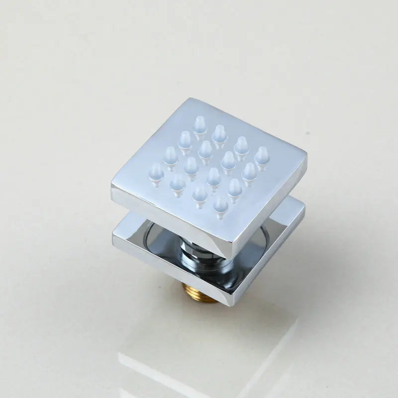 Afralia™ Black Massage Shower Faucet, 6 Jets Control Valve, Square Brass Wall Mount