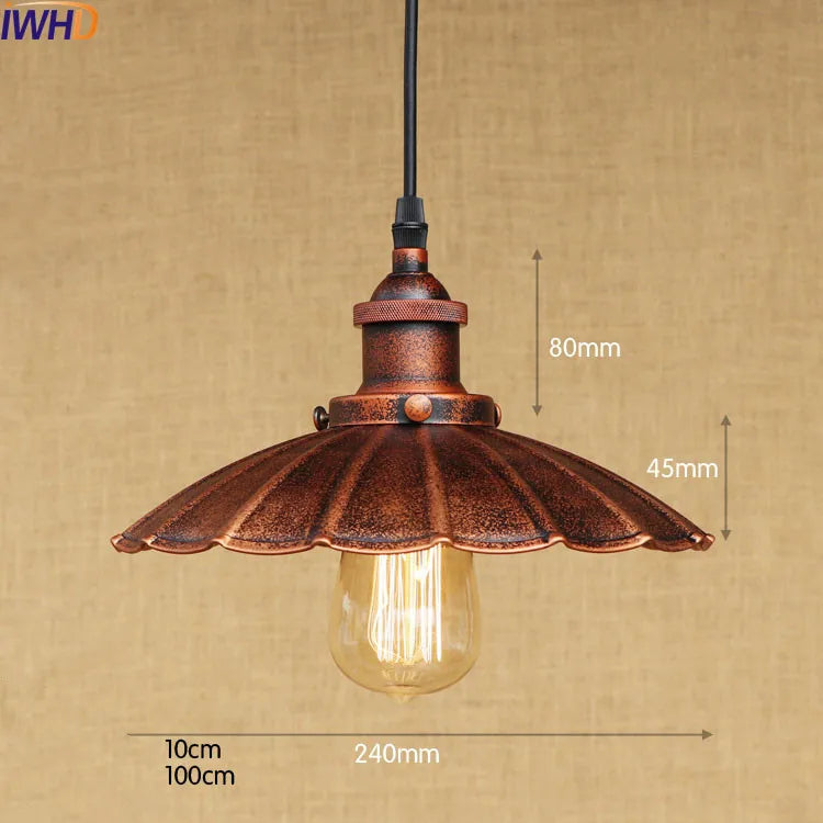 Afralia™ Rustic Vintage Pendant Light LED Edison-Style Industrial Lamp Retro Loft Fixture