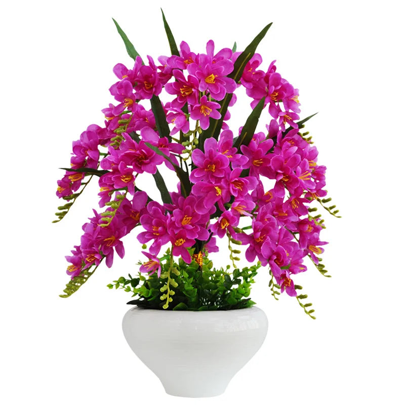 Afralia™ Phalaenopsis Orchid Vase Set - Artificial Flower Home Decoration Bouquet