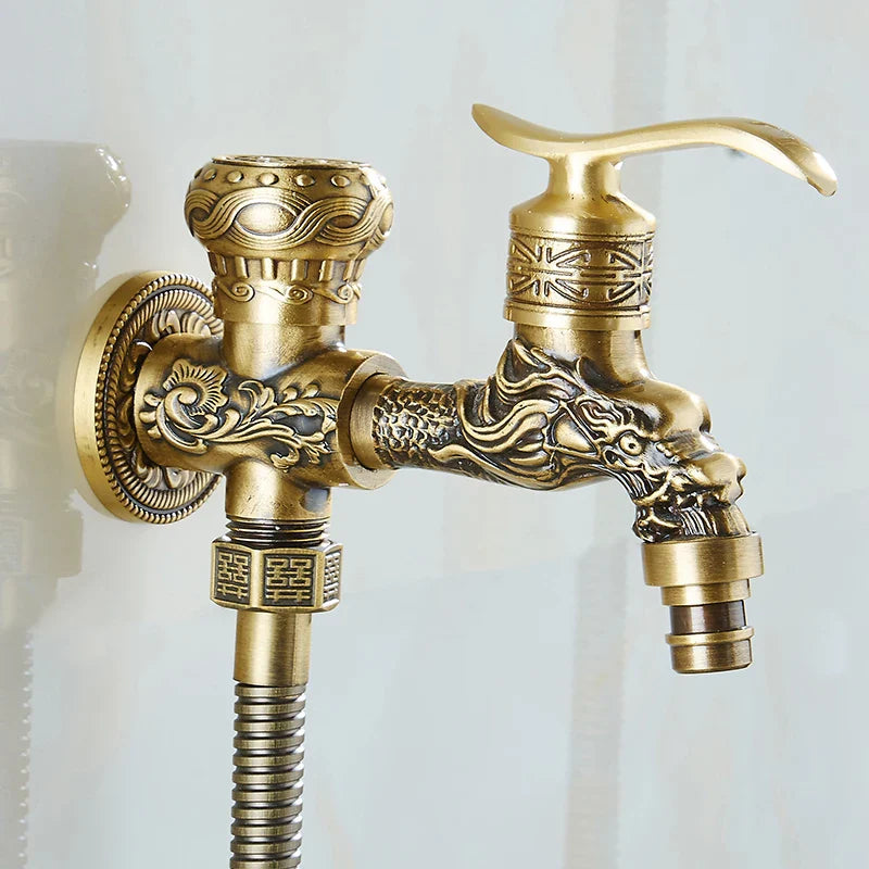 Afralia™ Antique Brass Wall Mount Bidet Faucet for Hygienic Bathroom Shower Spray