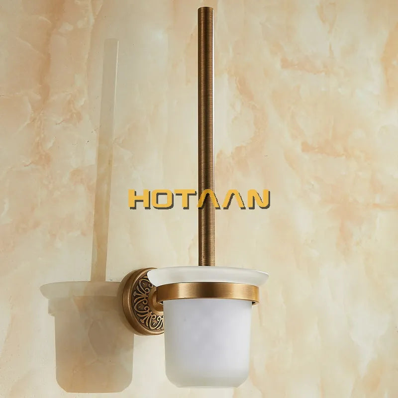 Afralia™ Wall Mounted Brass Toilet Brush Holder for Bathroom Accessories