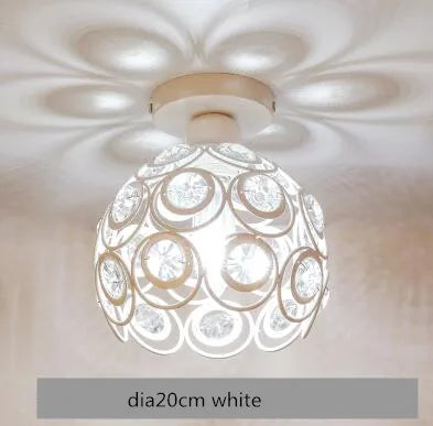 Afralia™ Crystal Flush Mount Chandelier for Hallway Foyer, Modern Hollow Carved Ceiling Light