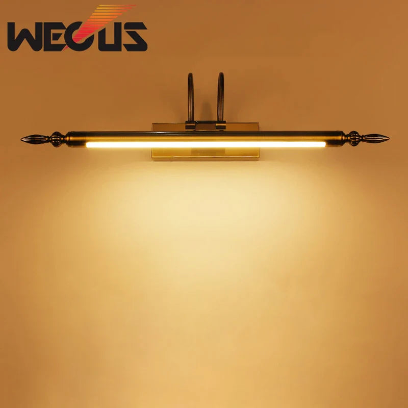 Afralia™ Sand Nickel LED Bathroom Mirror Light 9W 56CM Black Wall Picture Lighting