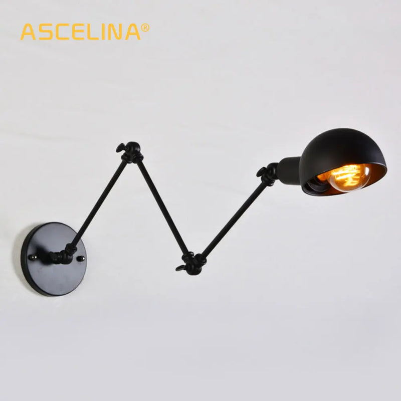 Afralia™ Vintage Industrial Wall Light: Adjustable Sconce with Long Arm, Multiple LED Options