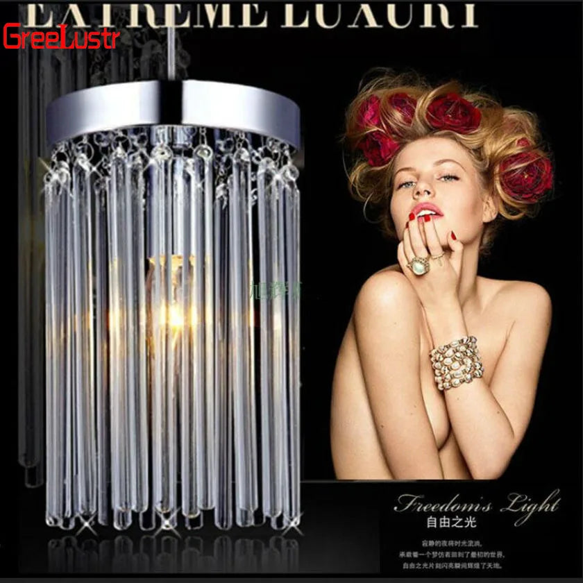 Afralia™ Modern Luster Chandelier LED Crystal Pendant Lamp for Restaurant, Balcony, Aisle