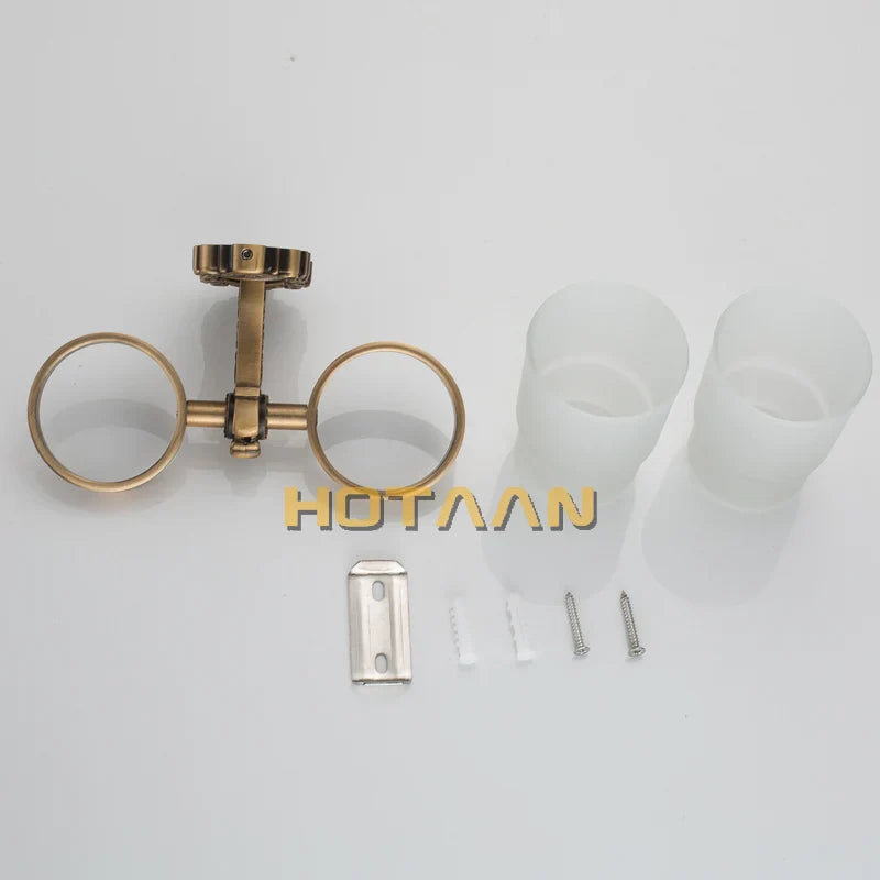 Afralia™ Aluminium Double Tumbler Holder for Bathroom - YT-11208