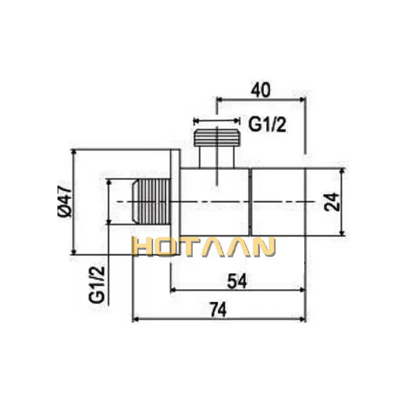 Afralia™ Solid Brass Chrome Black Triangle Toilet Angle Valve 1/2*1/2 Square Bathroom Accessory