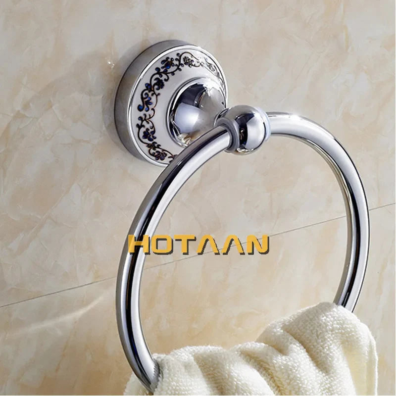 Afralia™ Stainless Steel Towel Ring Wall Mount Chrome Bathroom Accessories