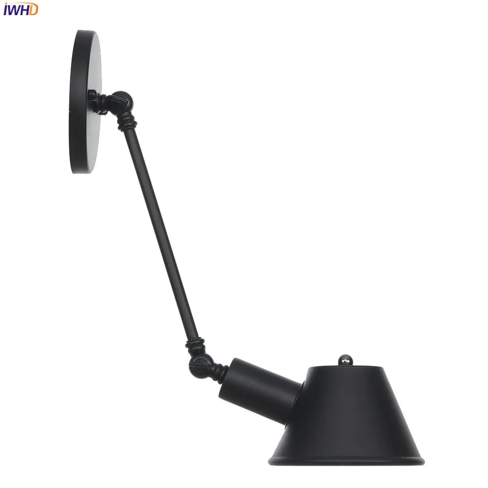 Afralia™ Retro LED Wall Light Adjustable Long Arm Sconce Bedroom Bathroom Stair Loft Vintage