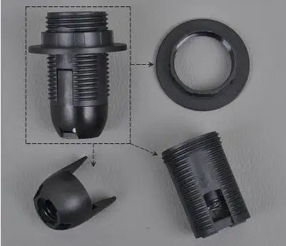 Afralia™ E27 Lamp Bulb Holder Fitting, Black/White, 110v-220v Lighting Accessory
