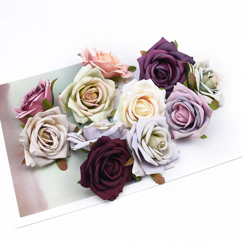 Afralia™ Silk Roses Head: Wedding Home Decor DIY Gifts Artificial Flowers