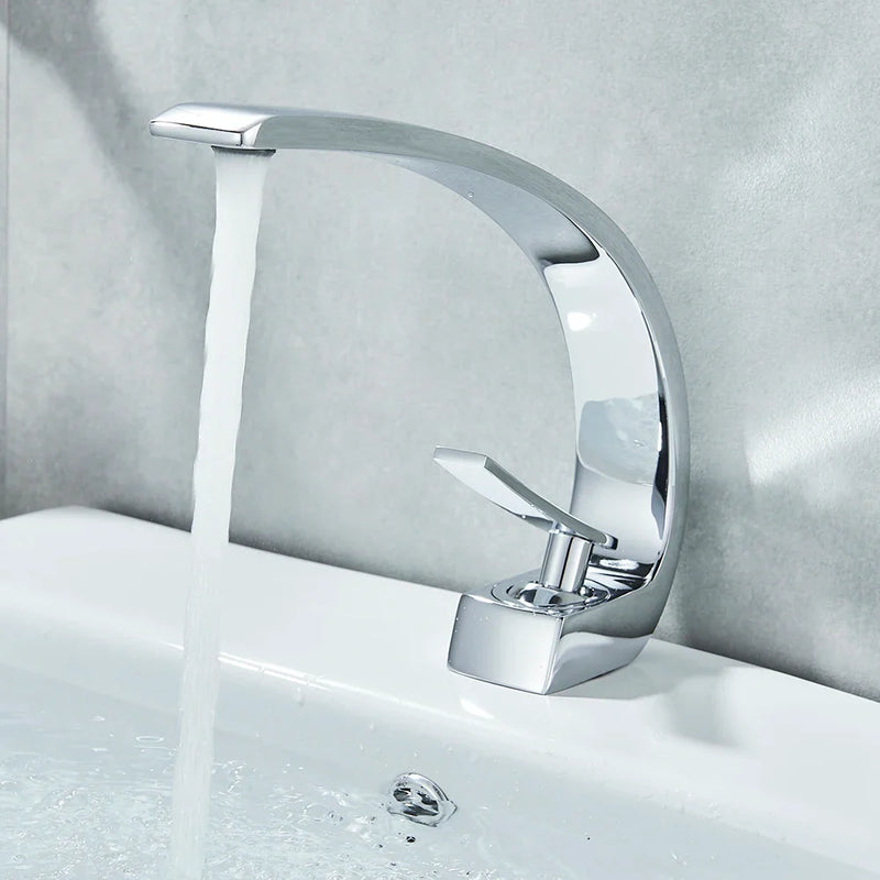 Afralia™ Black Chrome Basin Faucet Single Handle Bathroom Mixer Tap