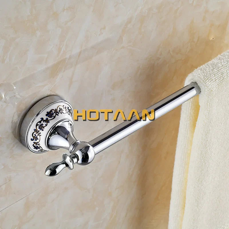 Afralia™ Chrome Finish Towel Bar in Ceramic, 60cm Length