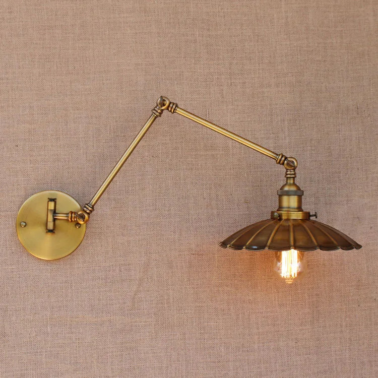 Afralia™ Vintage Industrial Wall Sconce Adjustable Long Swing Arm Lamp