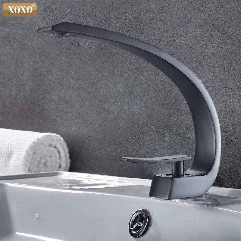 Afralia™ Modern Brass Basin Faucet with Single Handle and Single Hole Stylish Design