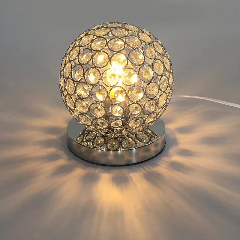 Afralia™ Crystal Table Lamp: Modern Desktop E27 LED Desk Lamp for Parlor, Bed Room, Bedside Cabinet