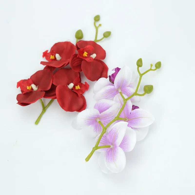 Afralia™ Artificial Butterfly Orchid Bouquet Silk Flowers for Home Wedding Decoration Bouquet