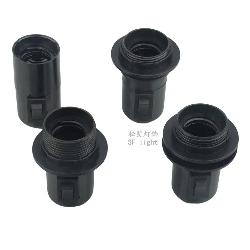 Afralia™ E27 Socket Lamp Base Switch 4A, 250V Black Fitting Bulb Holder Socket