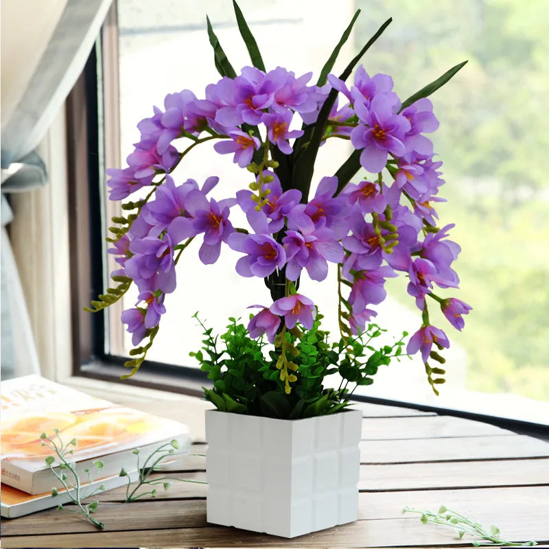 Afralia™ Phalaenopsis Orchid Vase Set - Artificial Flower Home Decoration Bouquet