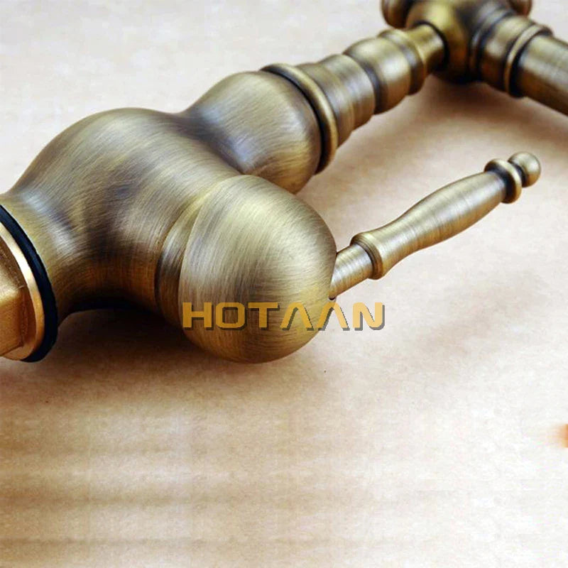 Afralia™ Antique Brass Basin Faucet, Bathroom Mixer Tap, Basin Faucet YT-5047