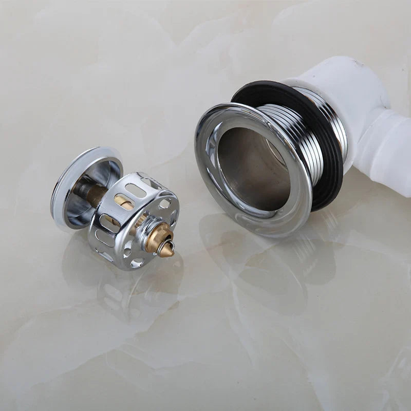 Afralia™ Copper Tub Tub Pop-Up Core Foot Drainer Valve Drain Pipe Fittings