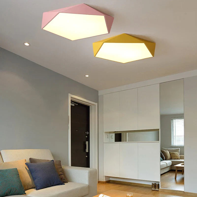 Afralia™ Geometric Dimmable LED Ceiling Lamps for Living Room Aisle Balcony Lighting