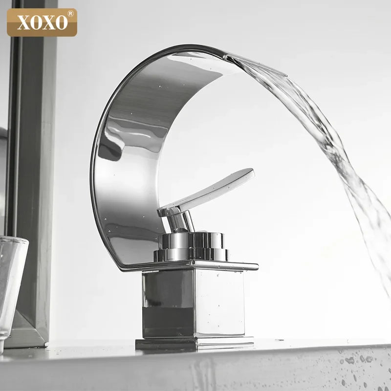 Afralia™ Waterfall Basin Faucet Single Handle Mixer Tap Deck Mount Torneira 21025