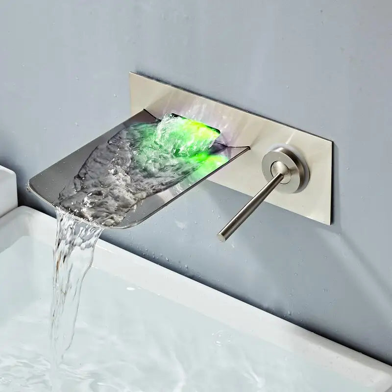 Afralia™ LED Waterfall Wall Mount Bath Faucet with Temperature Control