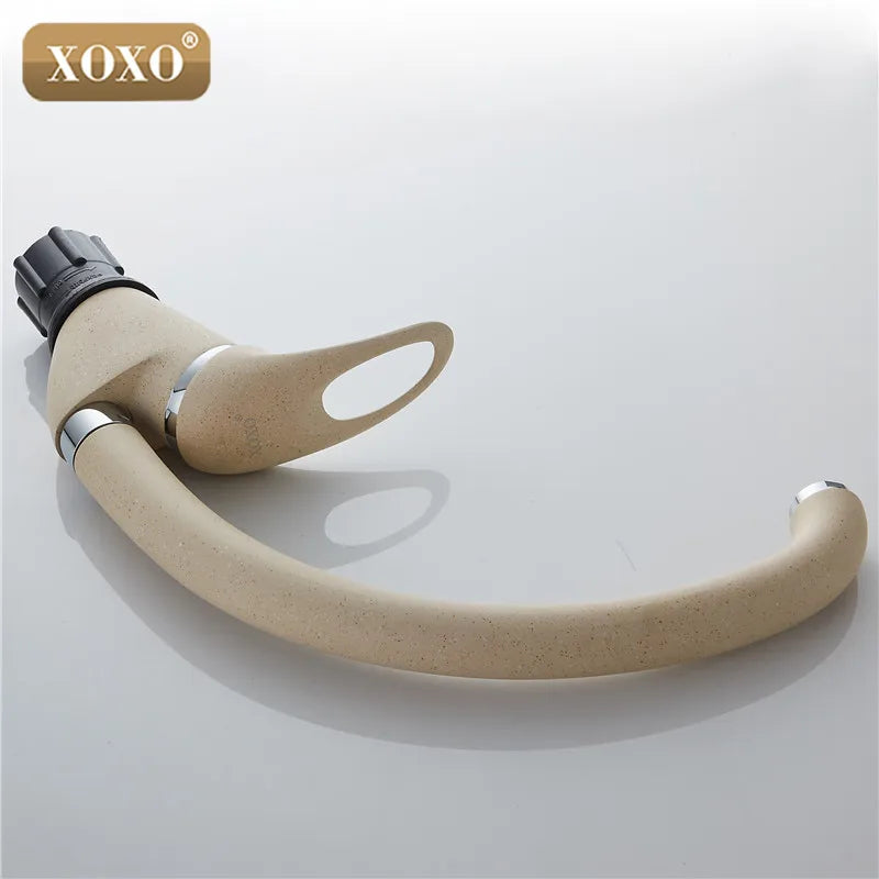 Afralia™ Multi-color Copper Kitchen Faucet Cold Hot Water Tap Single Handle Black White Khaki