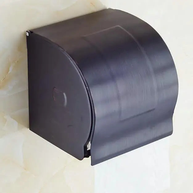 Afralia™ Black Porcelain Brass Bathroom Accessories Set