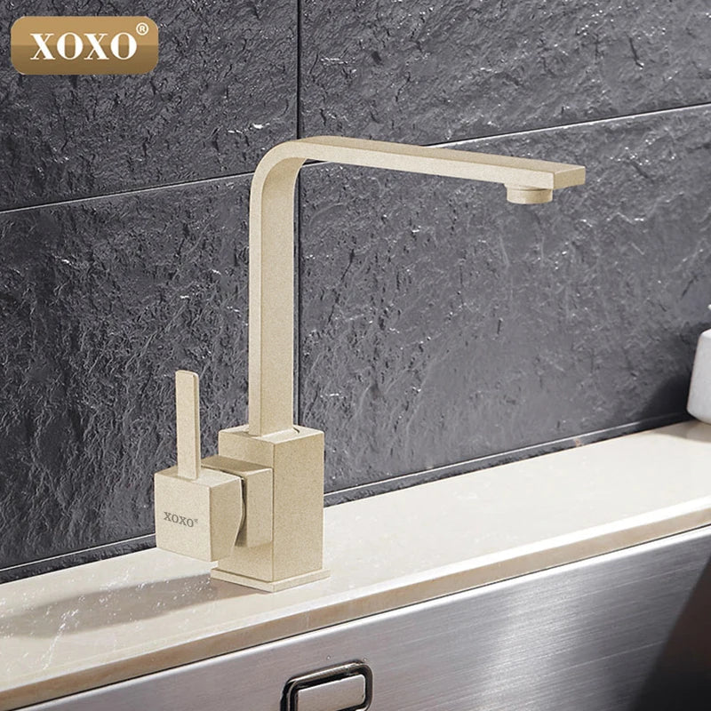 Afralia™ Polished Black Brass Swivel Kitchen Faucet 360° Rotating Mixer Tap