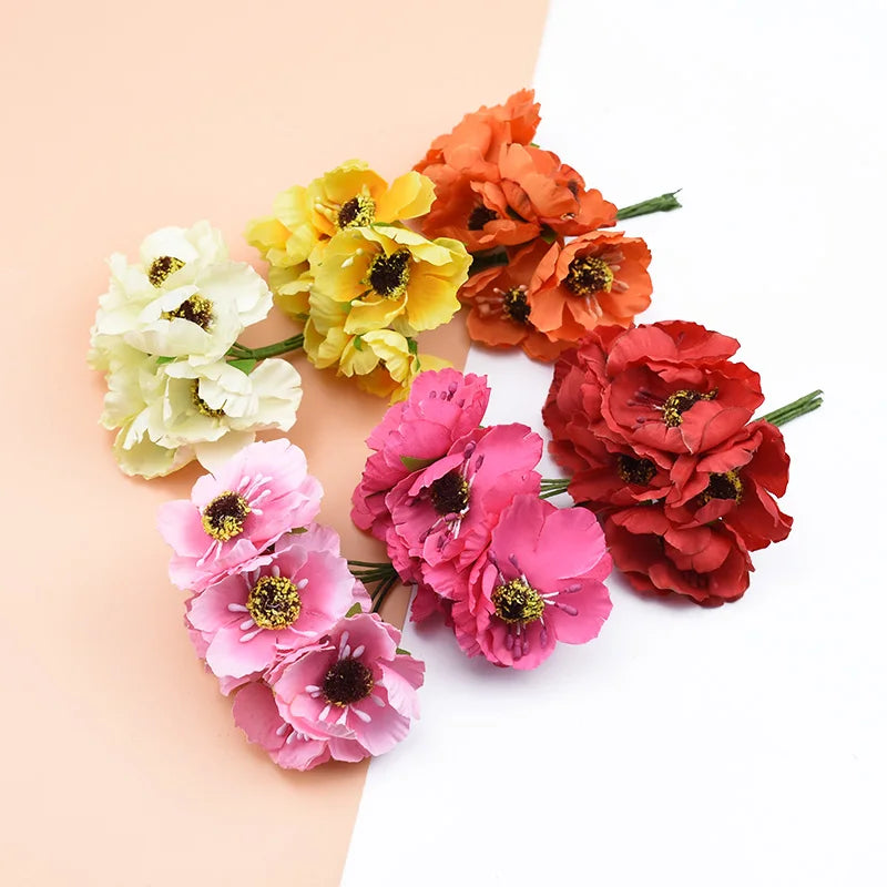 Afralia™ Silk Cherry Flowers Wreaths DIY Gifts Box Scrapbook Wedding Decorations