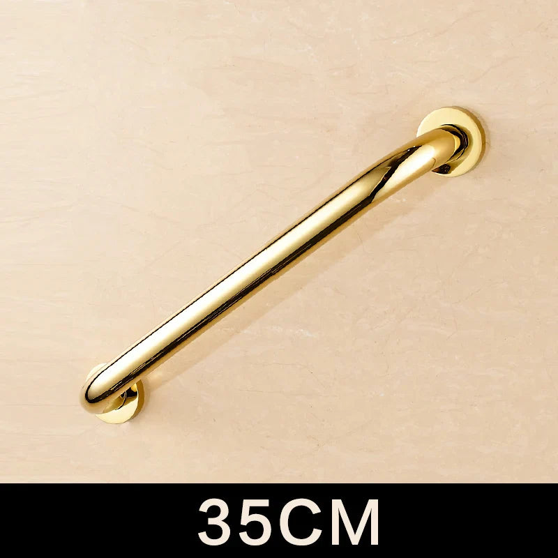 Afralia™ Chrome Golden Rose-gold Bathroom Handle Safety Grab Bar