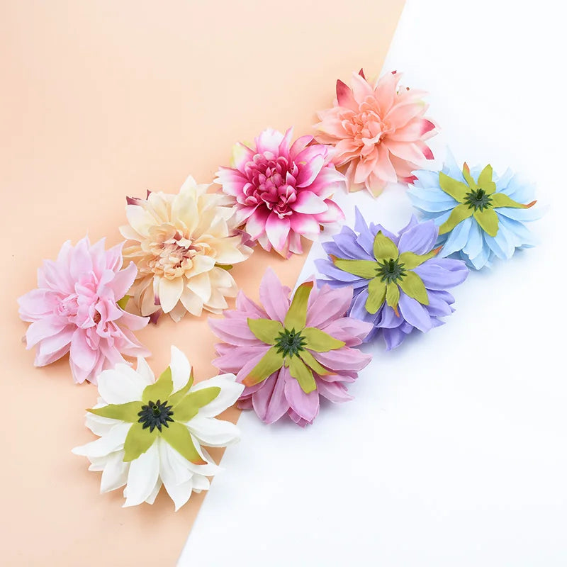 Afralia™ 10pcs Silk Gerbera Decorative Flowers for Home Wedding DIY - Fake Stamen Brooch