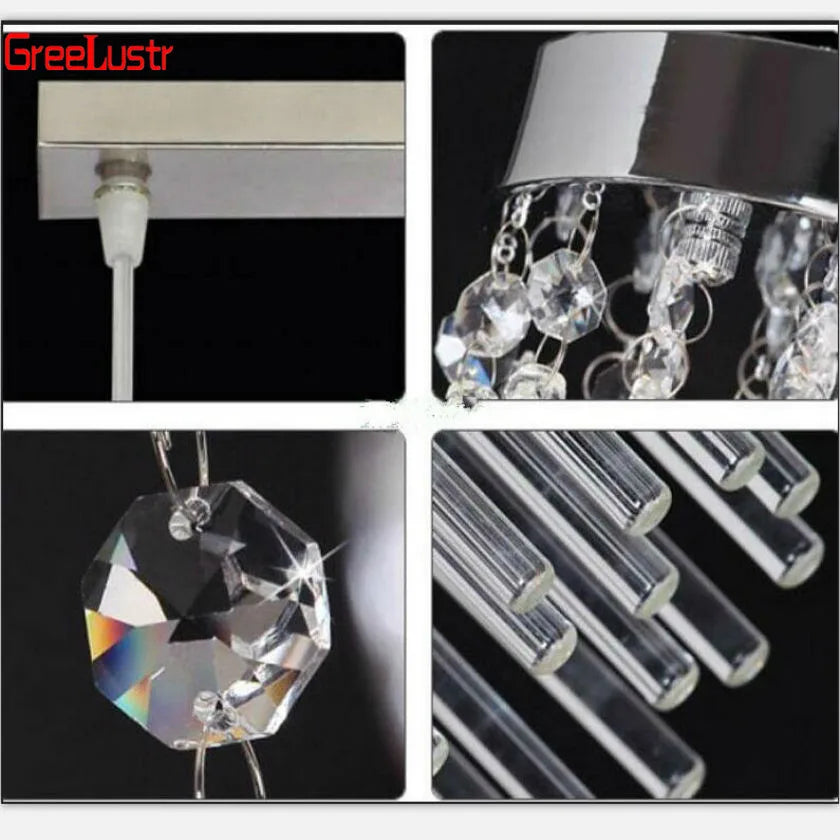 Afralia™ Modern Luster Chandelier LED Crystal Pendant Lamp for Restaurant, Balcony, Aisle