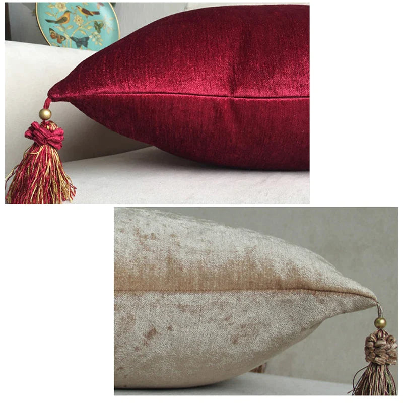 Afralia™ Tassels Cushion Cover - Solid Colors - Home Decor - 45x45cm/60x60cm