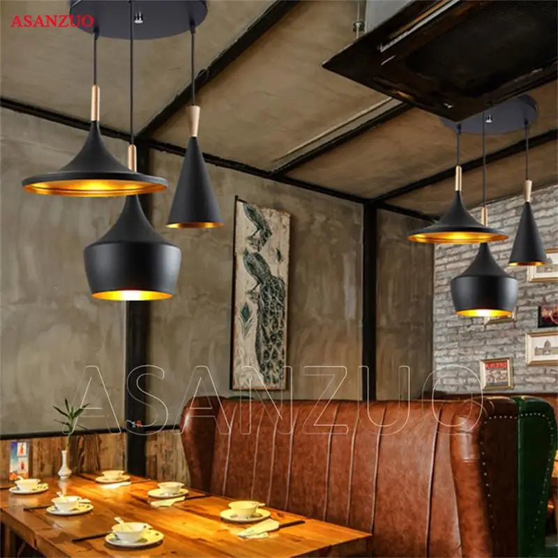 Afralia™ Nordic Wooden Aluminum Pendant Lights for Modern Home Dining, Music Theme