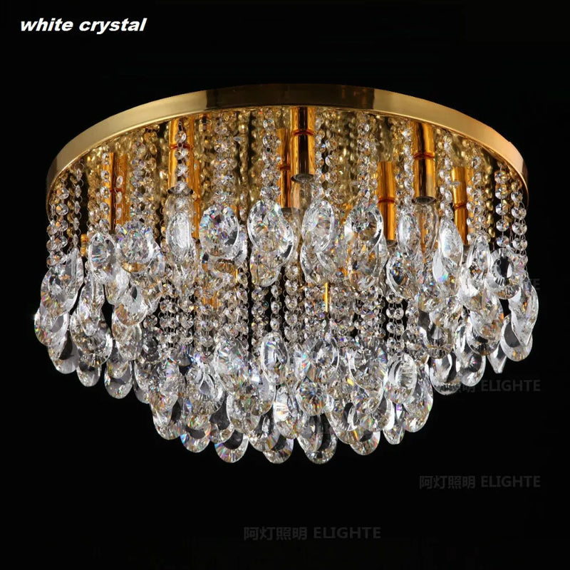 Modern Crystal Ceiling Light by Afralia™ - Stylish Bedroom & Living Room Lighting