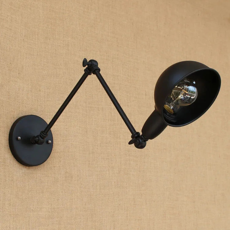 Afralia™ Black Edison Retro Vintage Wall Lamp Industrial Style LED Sconce Applique