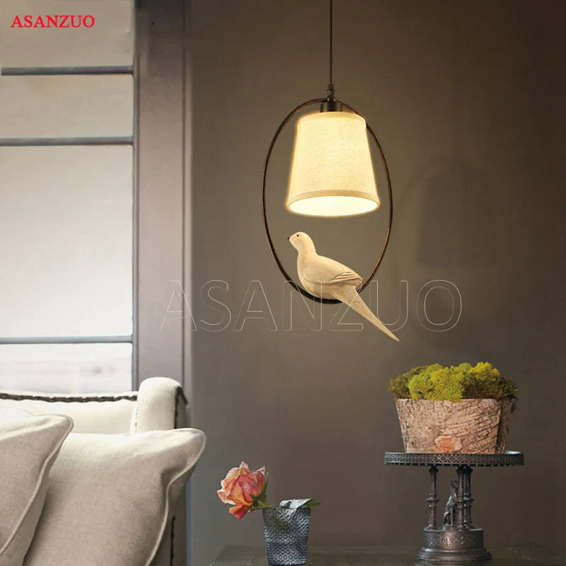 Afralia™ Loft Vintage Bird Light Chandelier Pendant Lamp for Home and Restaurant